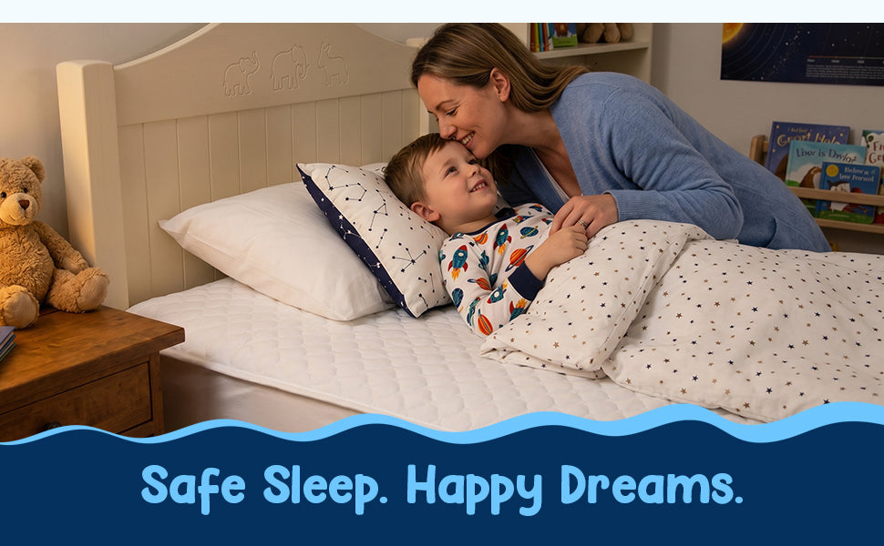 Safe sleep, happy dreams: Peace of mind for you and your child, so an accident means a quick pad change rather than stripping the whole bed.