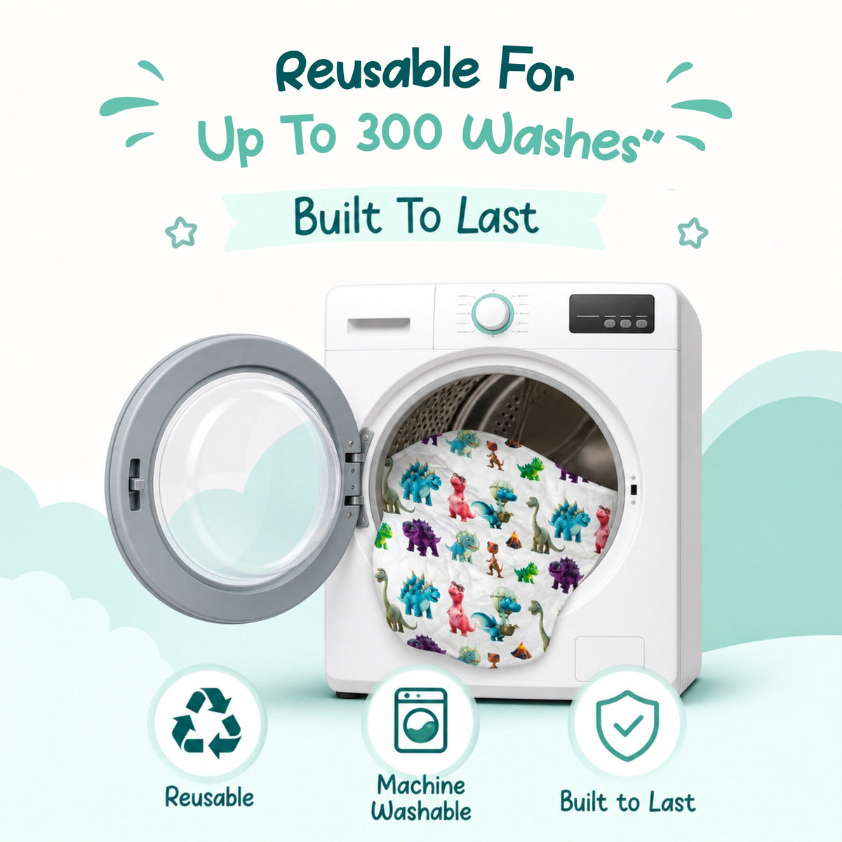 Machine washable and reusable for up to 300 washes