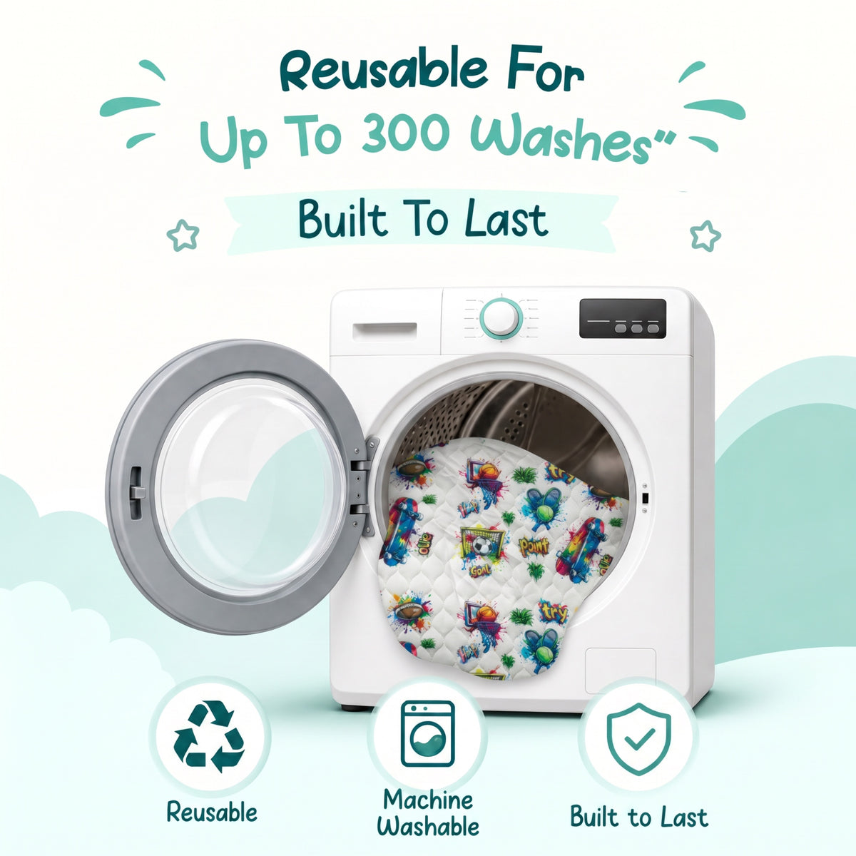 Machine washable and reusable for up to 300 washes