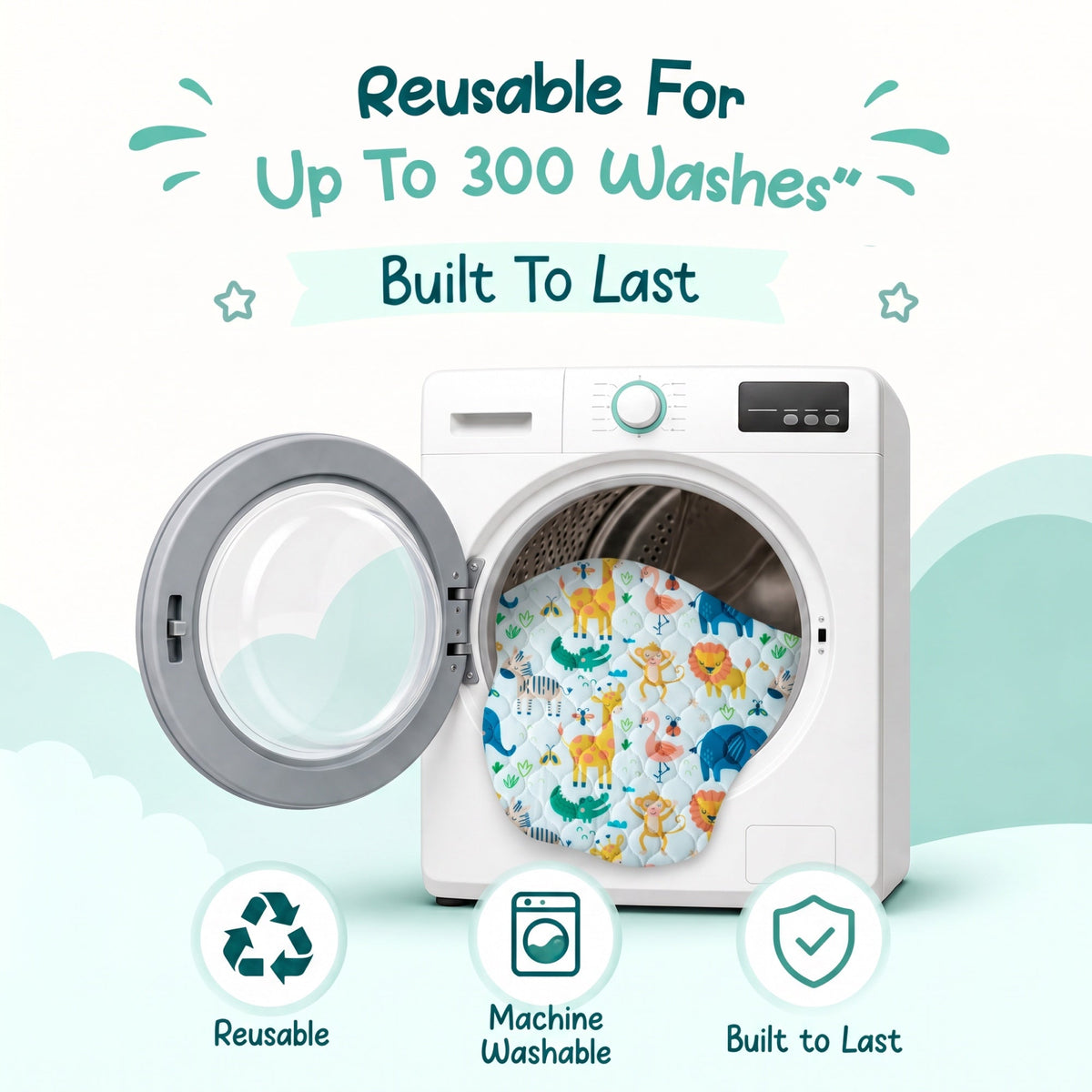 Machine washable and reusable for up to 300 washes