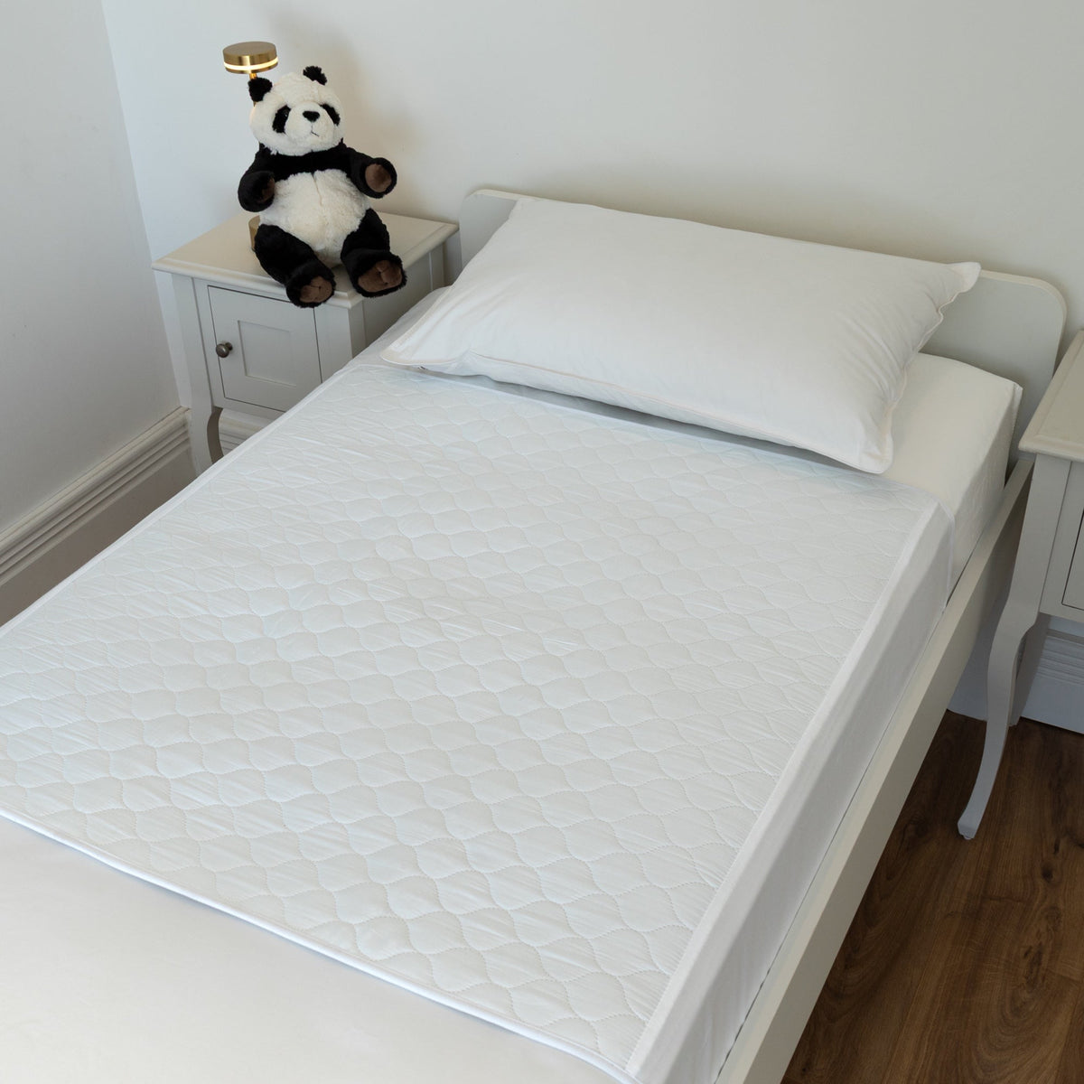 Darby Bedding bamboo waterproof mattress protector on a single bed