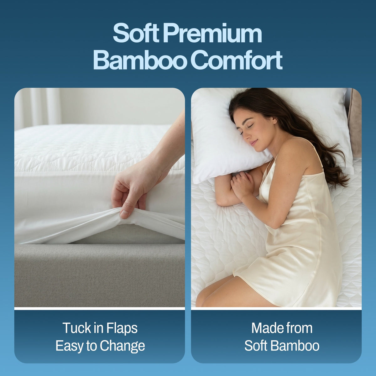 Soft premium bamboo comfort: made from soft bamboo, with easy-change tuck-in flaps