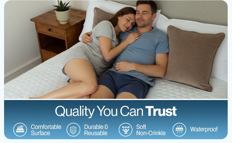 Quality you can trust: A comfortable, soft and non-crinkle surface that is durable, reusable and waterproof.
